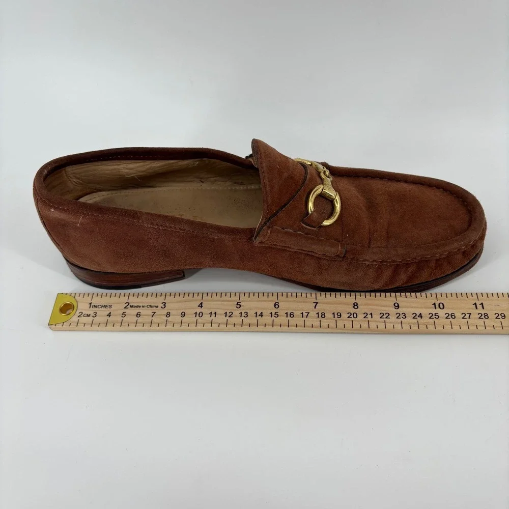 Di Lepori Bit Loafers Men 44 Brown Suede Horsebit Made in Italy Old Money Preppy